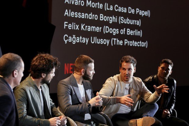 Alessandro Borghi, Felix Kramer, Alvaro Morte, Erik Barmack and Cagatay Ulusoy