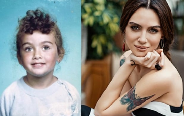 Birce Akalay Childhood Photo and Birce Akalay 2018 Photo